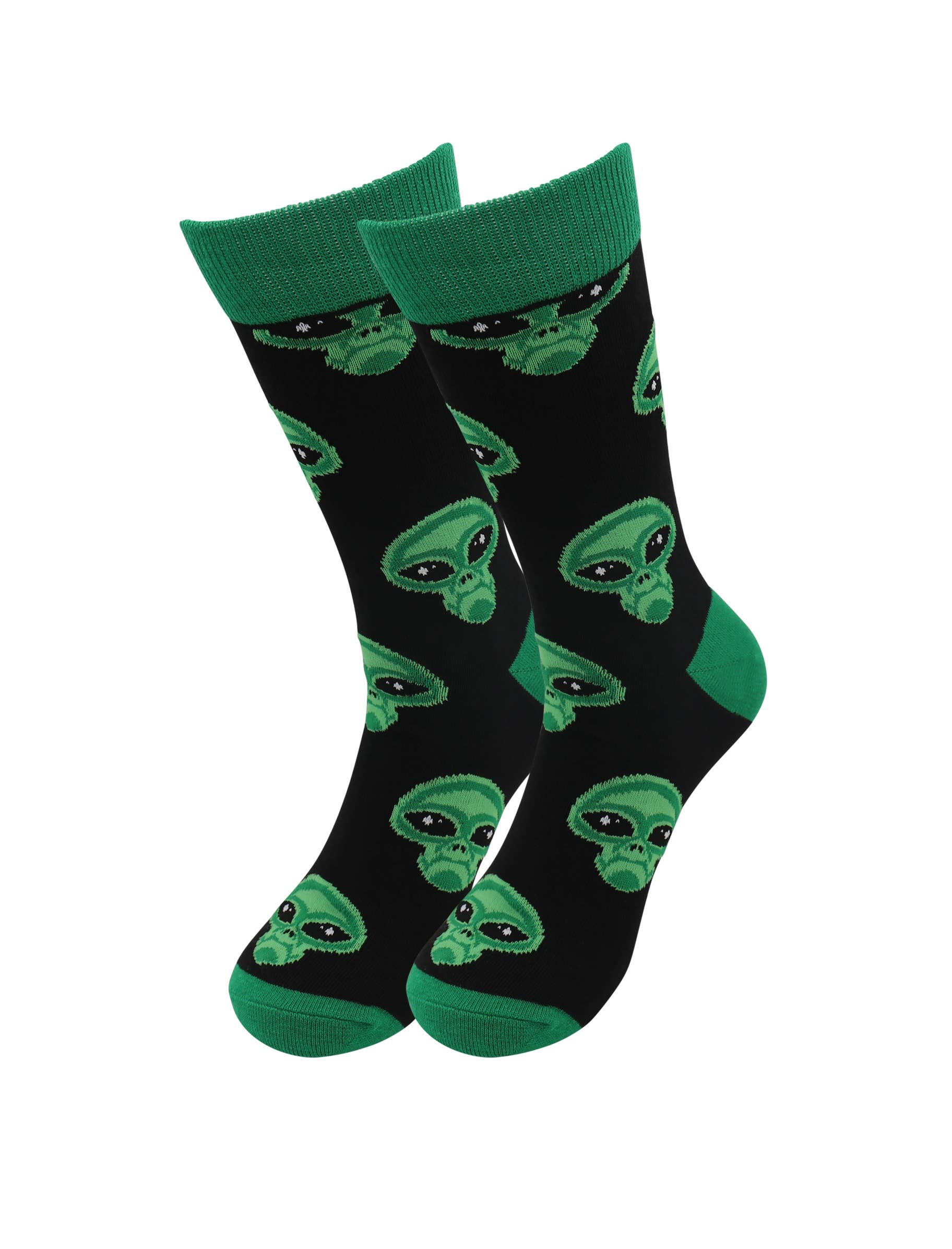 Image of Real Sic Alien Horror Socks - Skull, Alien , Cotton Crew Happy Socks