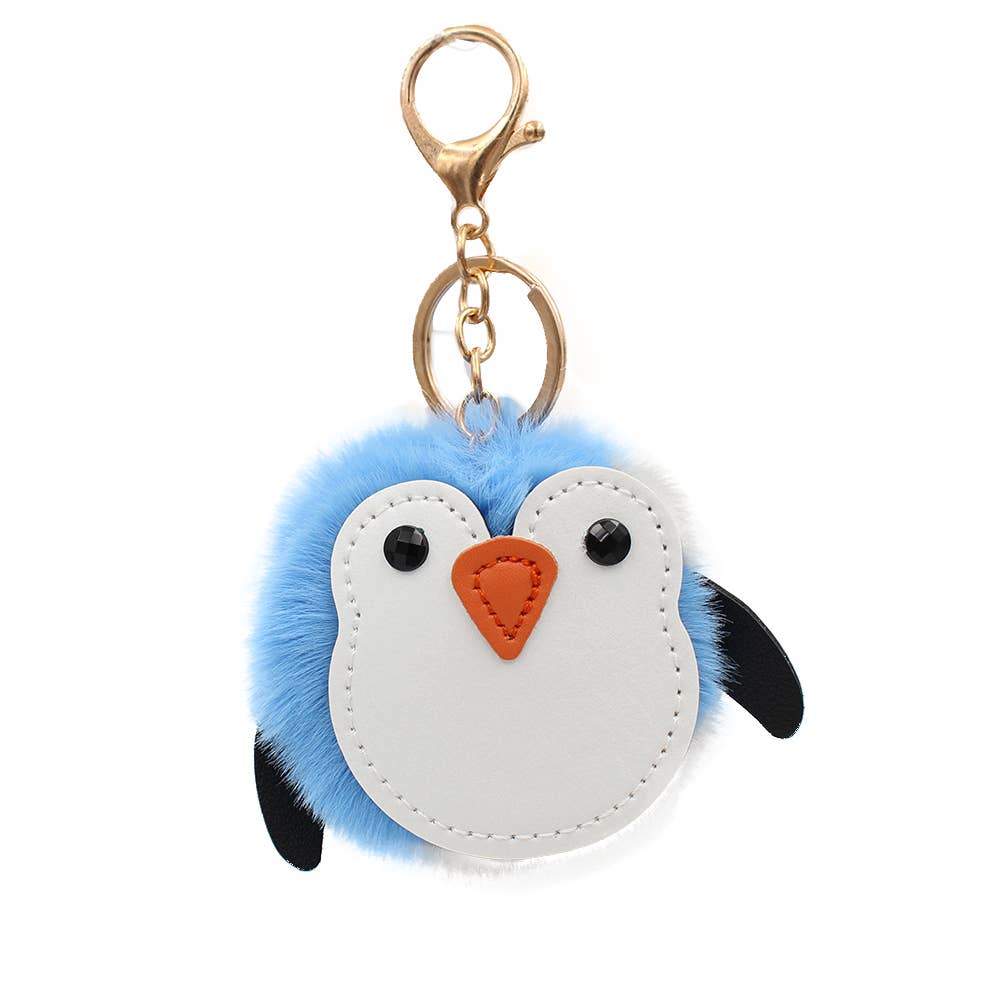 Image of Real Sic Penguin - Blue REAL SIC Fuzzy Penguin Keychain Pom Pom Charm Key chain