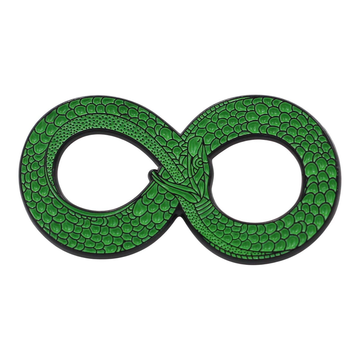 Image of Real Sic (Black & Green) Ouroboros Enamel Pin – Occult Snake Enamel Lapel Pin