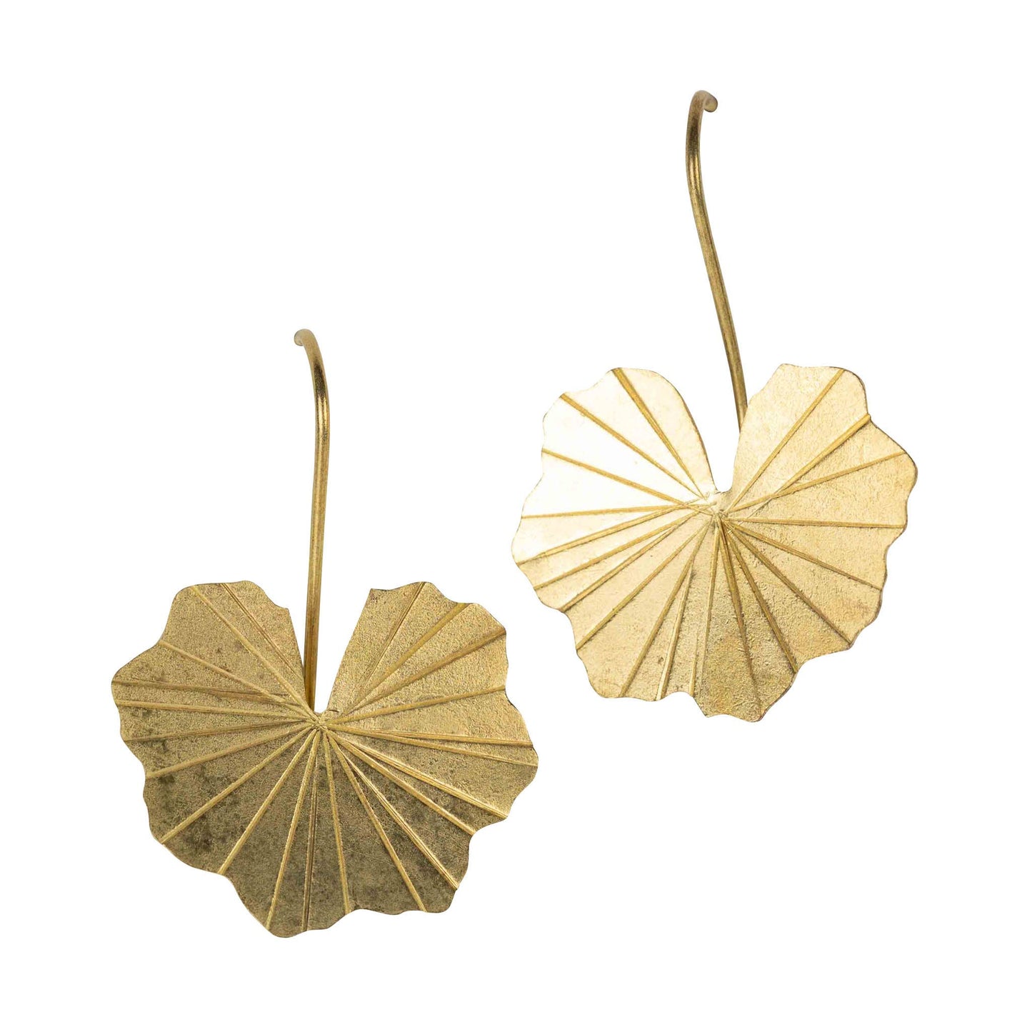 Ten Thousand Villages - Lotus Leaf Drop Earrings in Brass