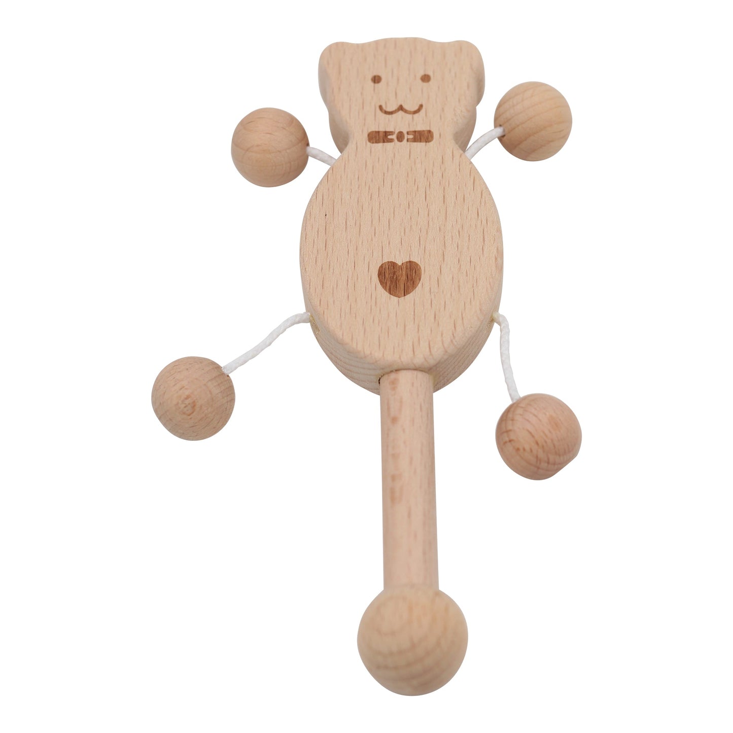 6 Pieces Sensory Development Wooden Baby Toys Set Montessori Wood Teething Toys Rattles for Babies 0-3 Years