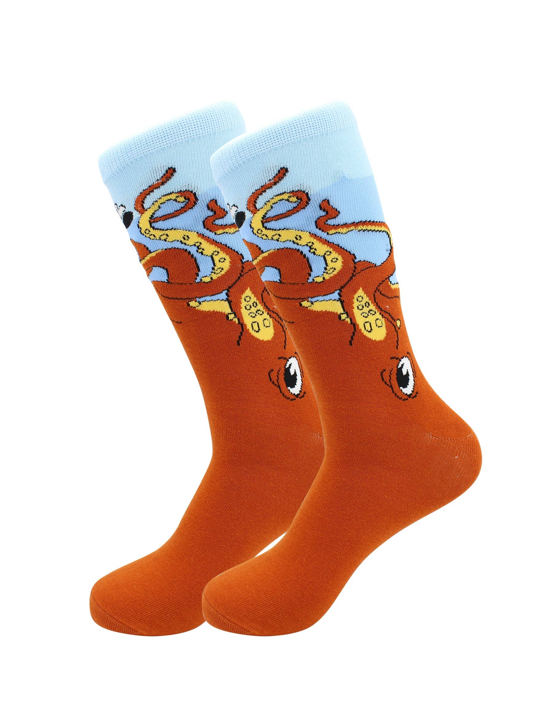 Sick Socks - Octopus (Orange) - Trippy Animal Dress Socks Olie's Gift & Ship Sick Socks - Octopus (Orange) - Trippy Animal Dress Socks Olie's Gift & Ship