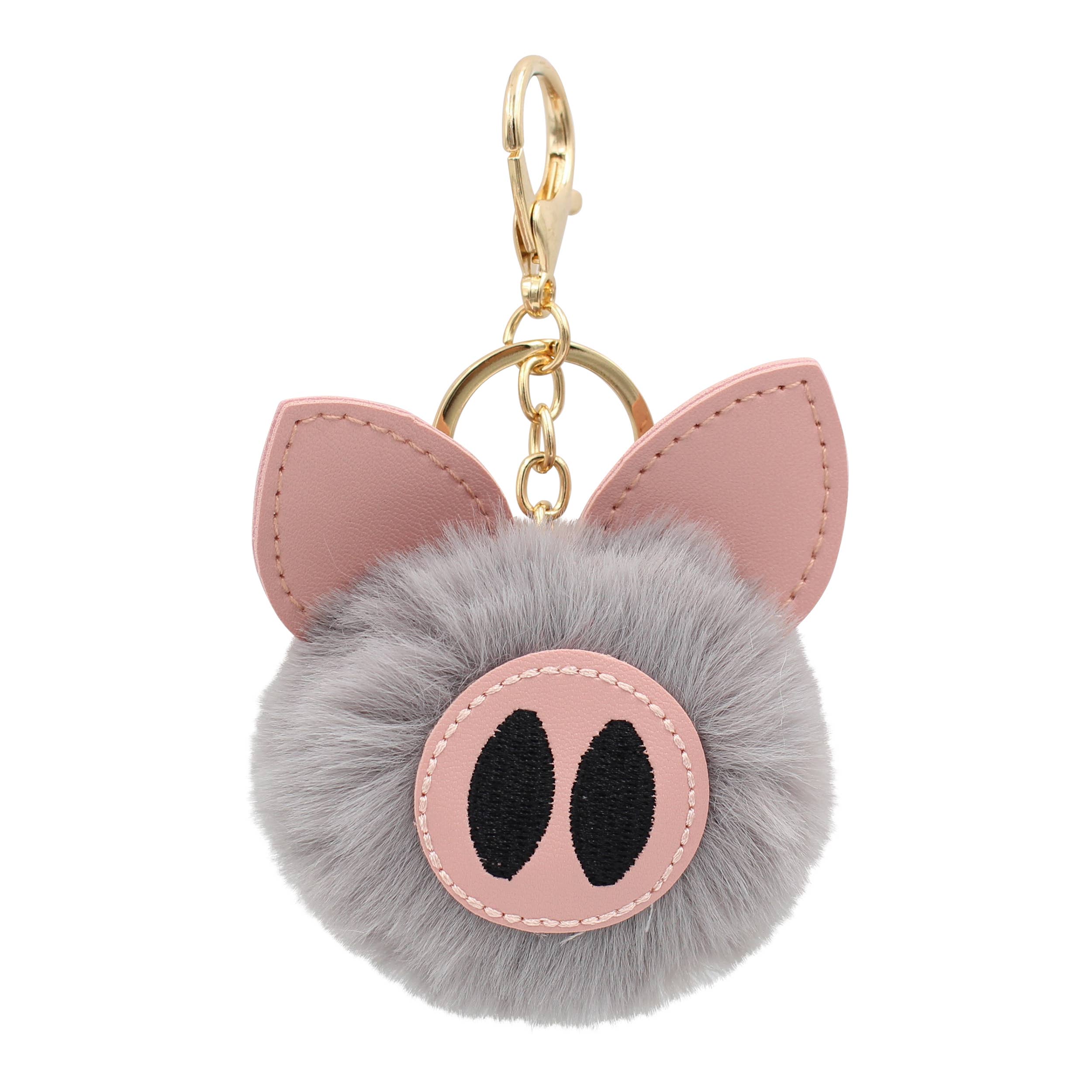 Real Sic Fluffy Animal Pom Pom Keychain - Faux Fur Fuzzy Charm For Women &  Girls