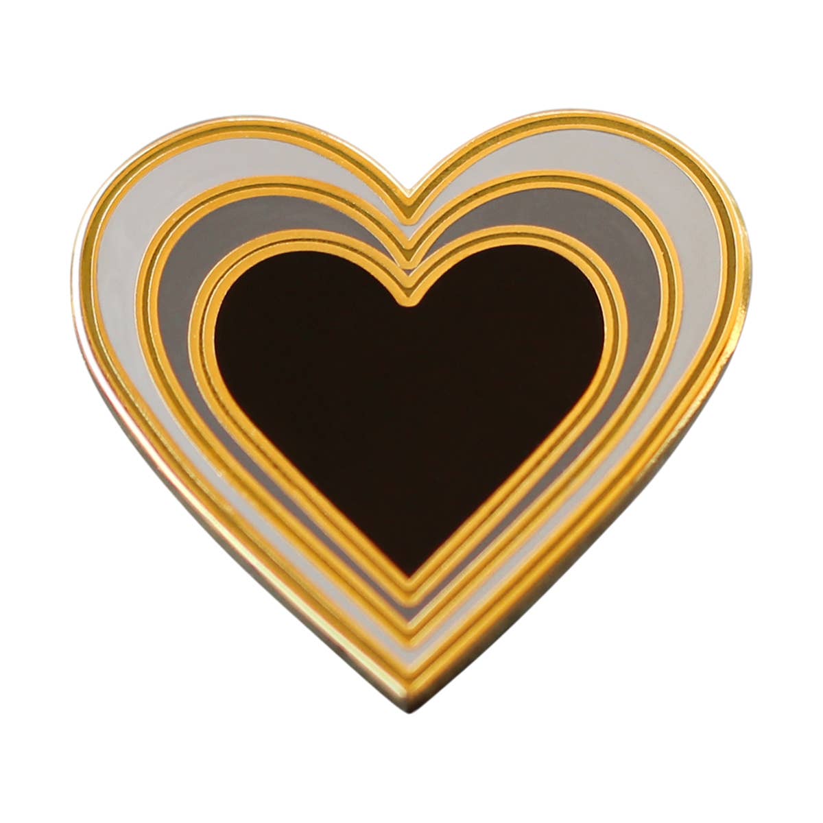 Image of Real Sic Black Real Sic Radiant Heart Enamel Pin - Heart Valentine's gifts