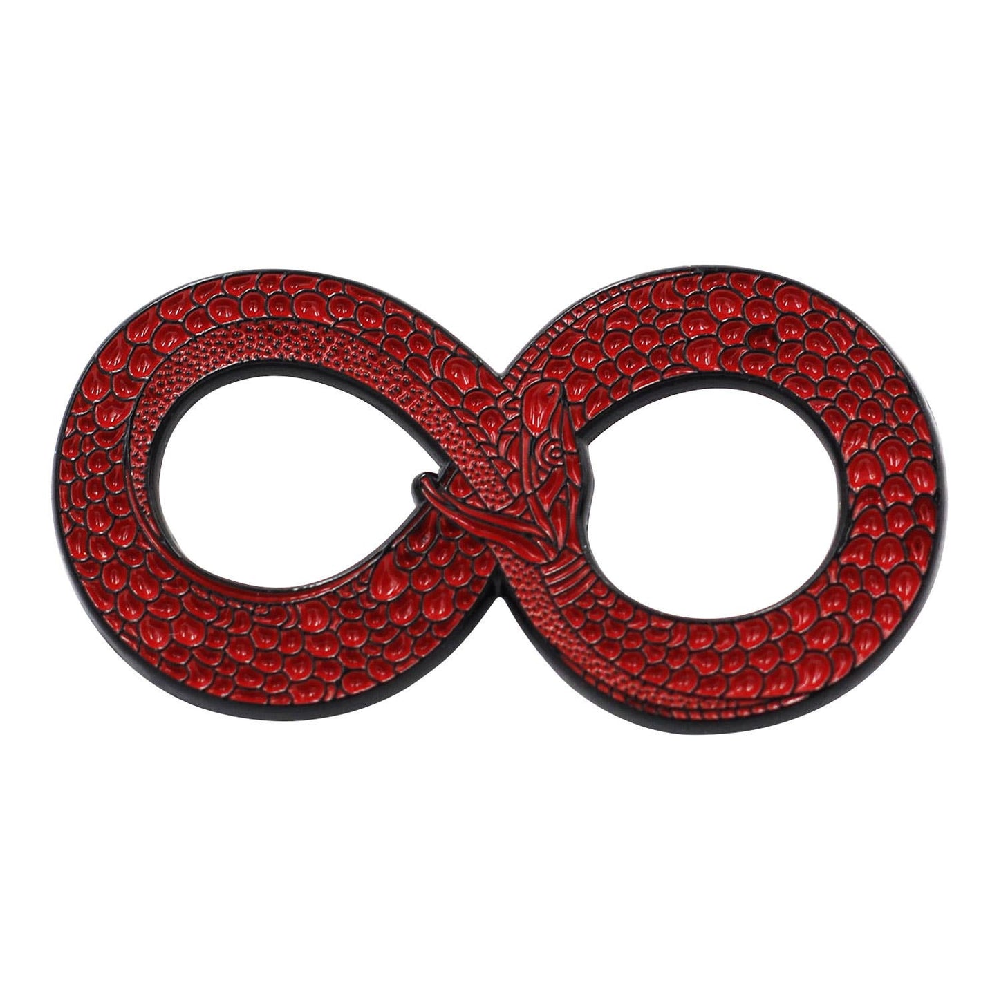 Image of Real Sic (Black & Red) Ouroboros Enamel Pin – Occult Snake Enamel Lapel Pin