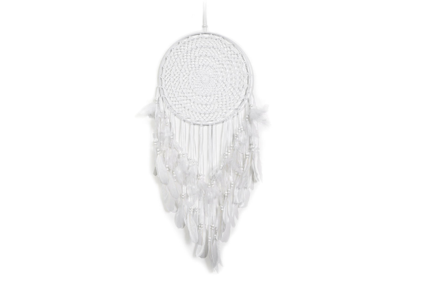 Feather Dream Catcher Macrame Wall Hanging Decoration - White