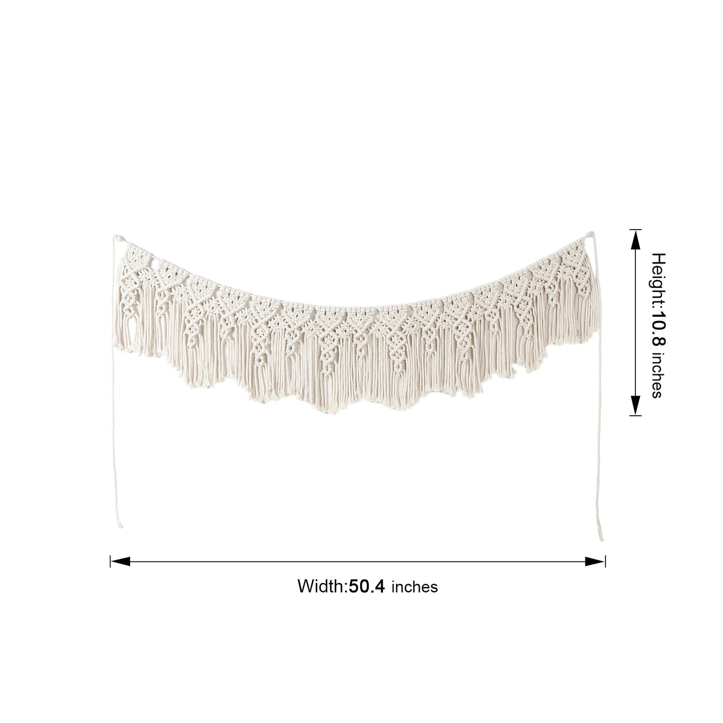 Hand Woven Cotton Macrame Wall Hanging Curtain Decor Banner