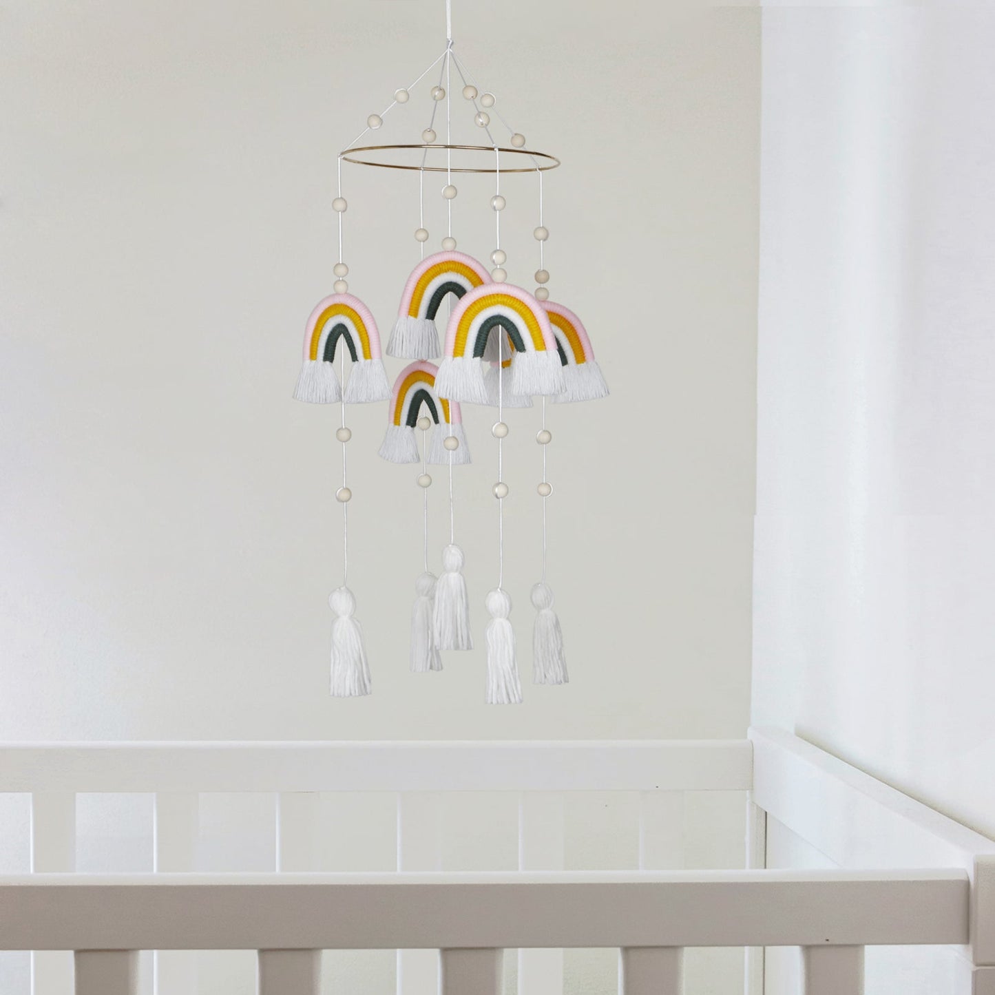 Handmade Rainbow Hanging Baby Crib Mobile For Nursery Room