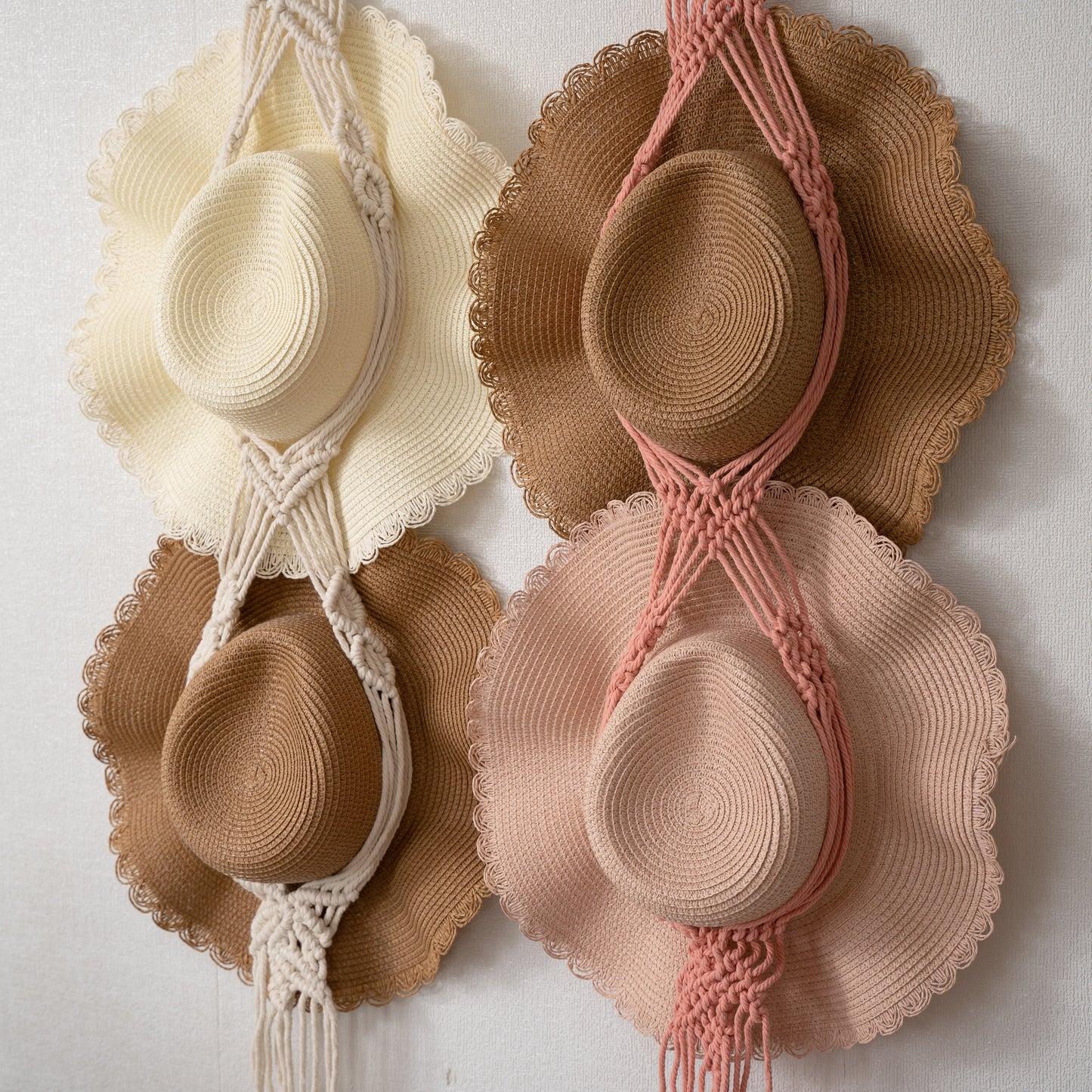 Leaf Macrame Wall Hanging for Hat Storage & Display Collection