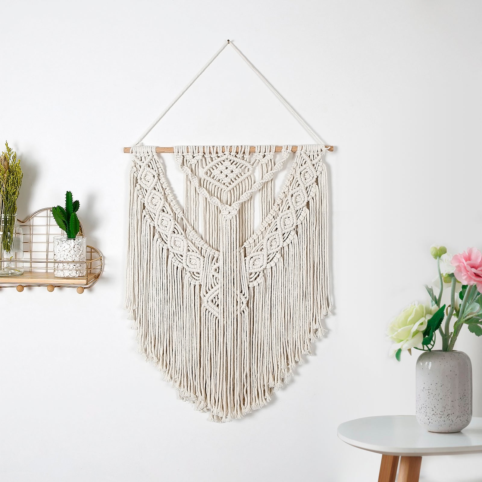 Macrame woven discount wall hanging tapestry