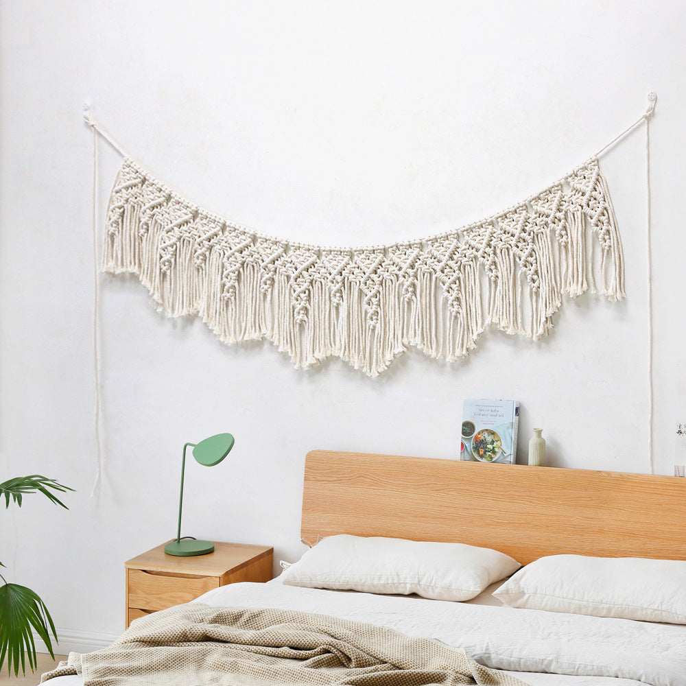 Hand Woven Cotton Macrame Wall Hanging Curtain Decor Banner