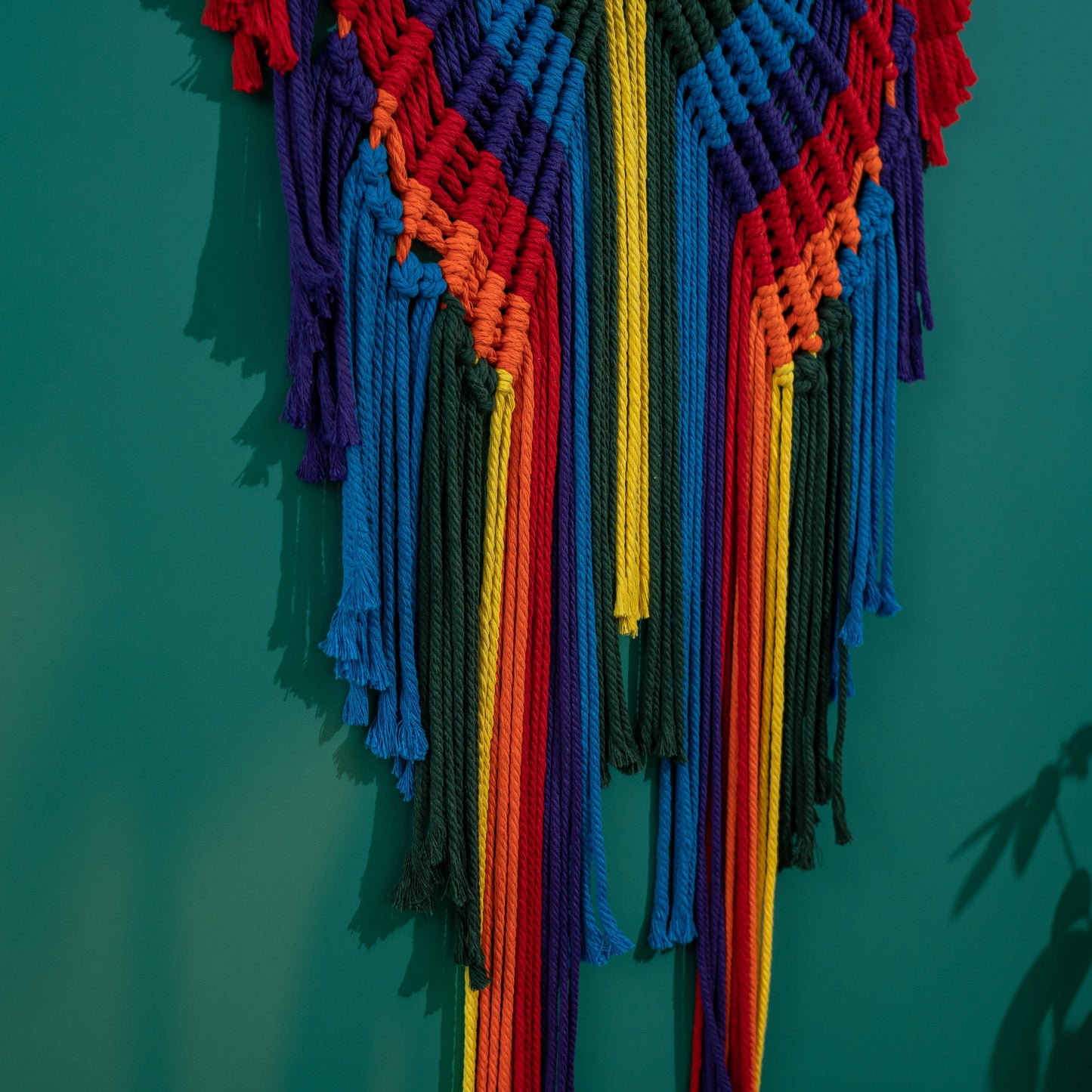 Rainbow Angel Wings - Macrame Wall Hanging Tapestry Boho Crafts Art