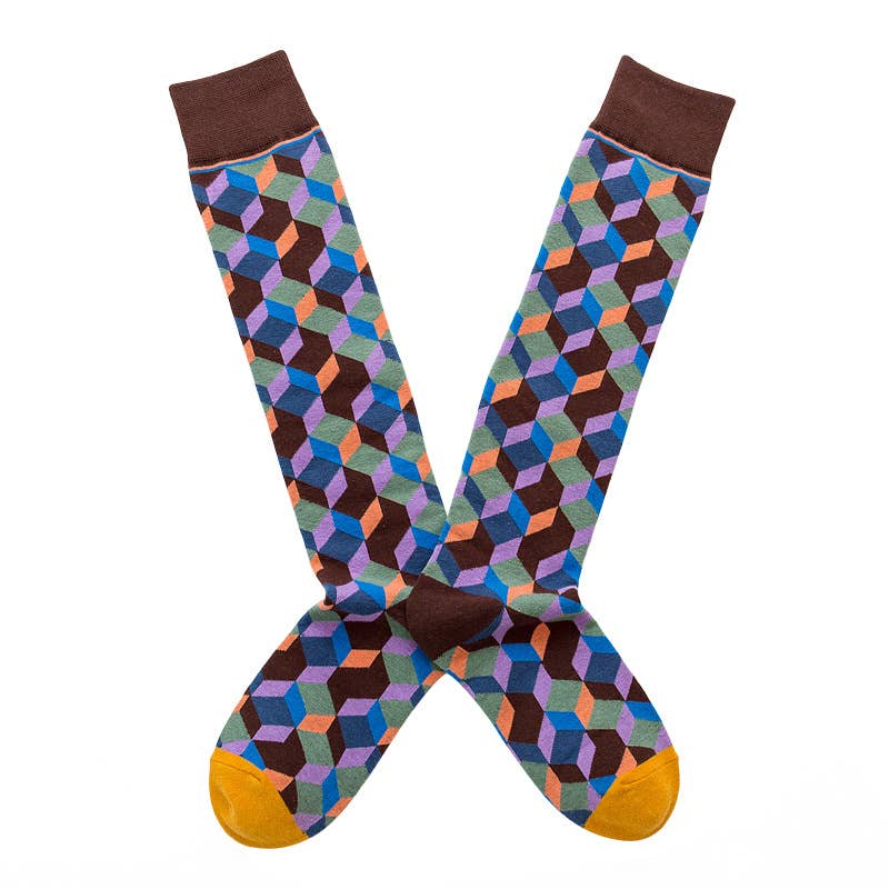 Image of Real Sic Cube Women's Cotton Knee-High Socks Flower Plants Style