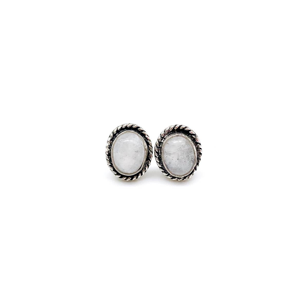 Kashi Semiprecious Stone Post Earrings - Moonstone