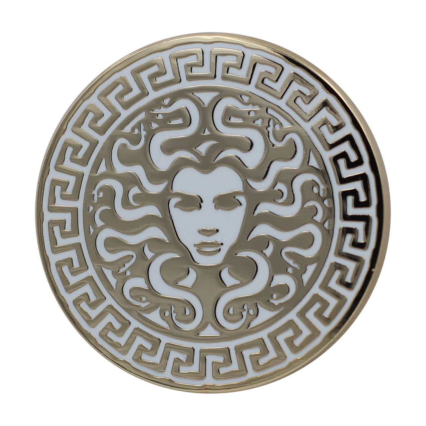 Image of Real Sic Gold Medusa Enamel Pin - Greek Mythology Feminist Witch Lapel Pin