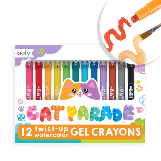 OOLY - Cat Parade Twist-Up Watercolor Gel Crayons - Set of 12