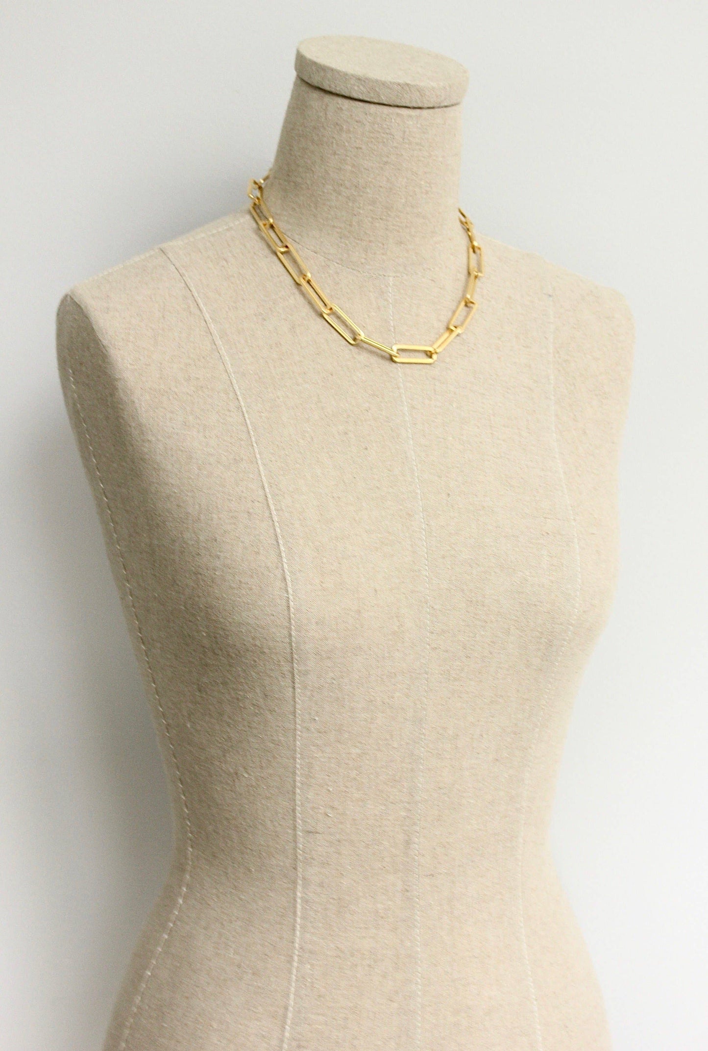 David Aubrey Jewelry - Gold Paperclip Chain Necklace