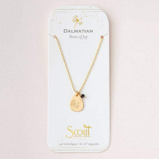 Scout Curated Wears - Stone Intention Charm Necklace - Dalmatian/Gold