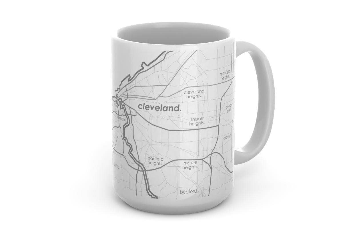 Cleveland OH Map 15 oz Ceramic Mug: Teal
