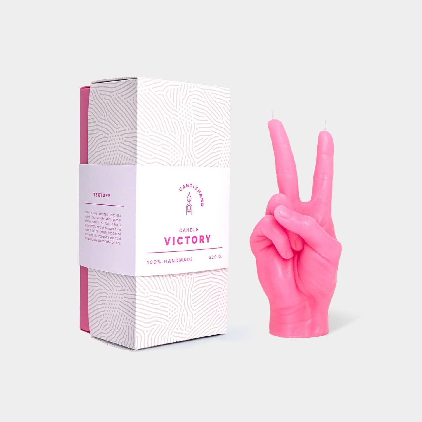 54 Celsius - CandleHand Hand Gesture Candle - Victory/Peace: Pink