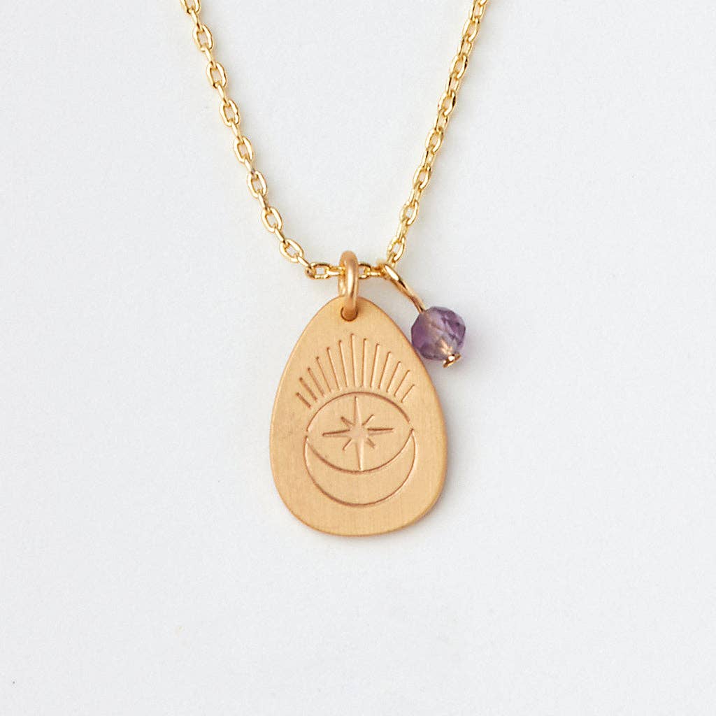 Scout Curated Wears - Stone Intention Charm Necklace - Amethyst/Gold