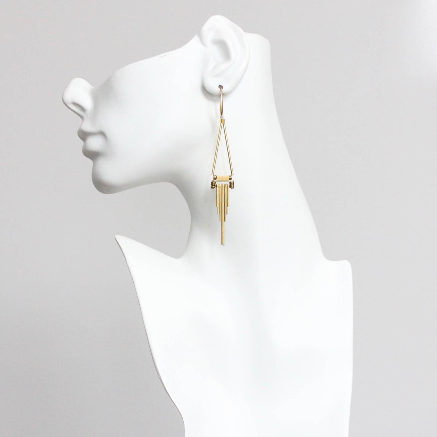 David Aubrey Jewelry - CHRE89 Geometric brass earrings