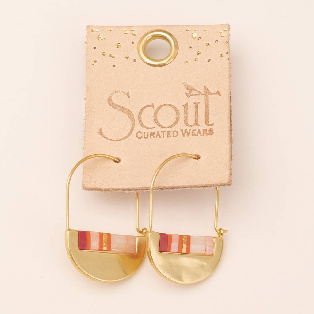 Scout Curated Wears - Good Karma Miyuki Crescent Hoop - Pink Multi/Gold