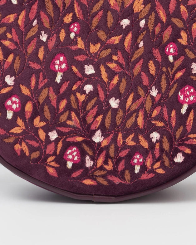 Magical Mushroom Embroidered Circle Purse