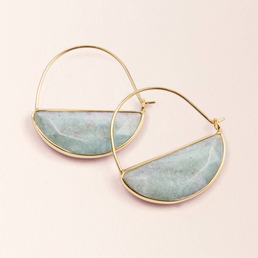 Scout Curated Wears - Stone Prism Hoop - Amazonite/Gold