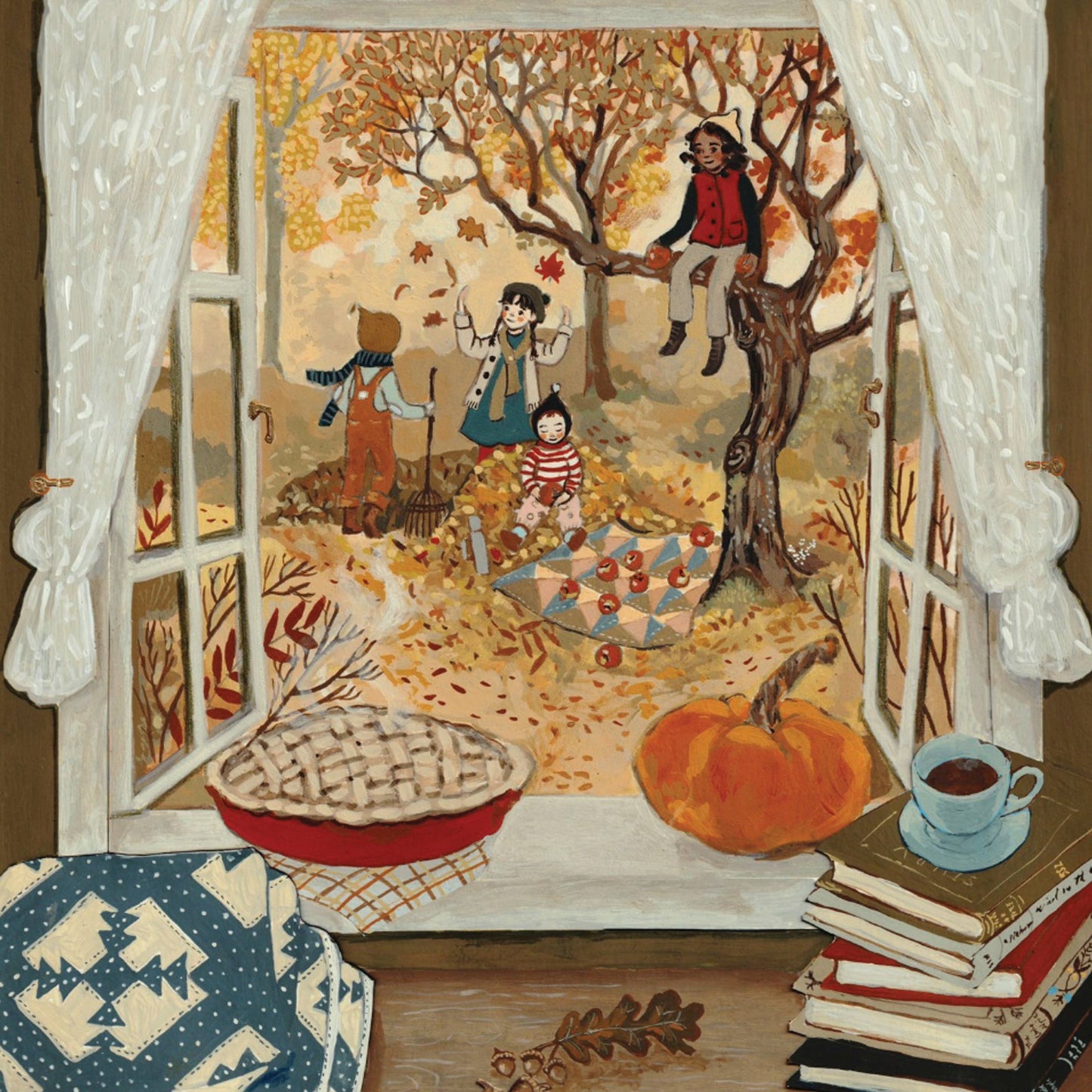 New York Puzzle Company - Autumn's Window Mini - 100 Piece Mini Puzzle