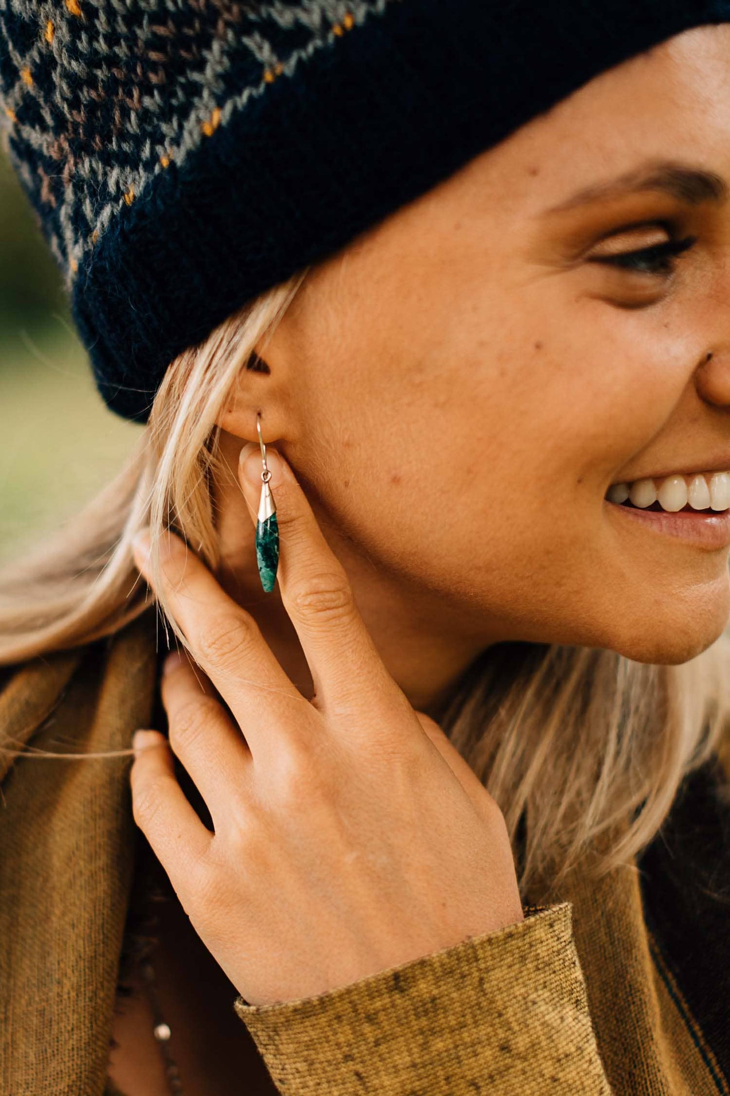 Ten Thousand Villages - Turquoise Oval Earrings