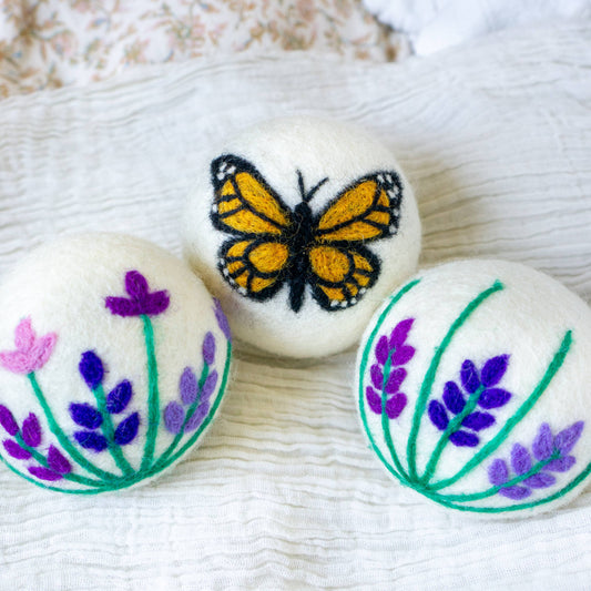 Friendsheep - Butterfly Lavender Fields Set of 3 Eco Dryer Balls - MONARCH