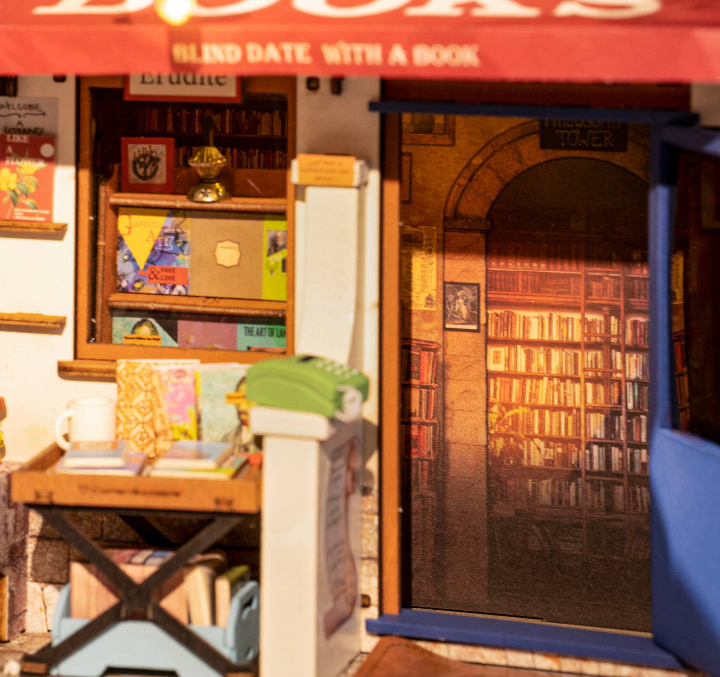 Robotime - DG164 Corner Bookstore Rolife DIY Miniature House Kit