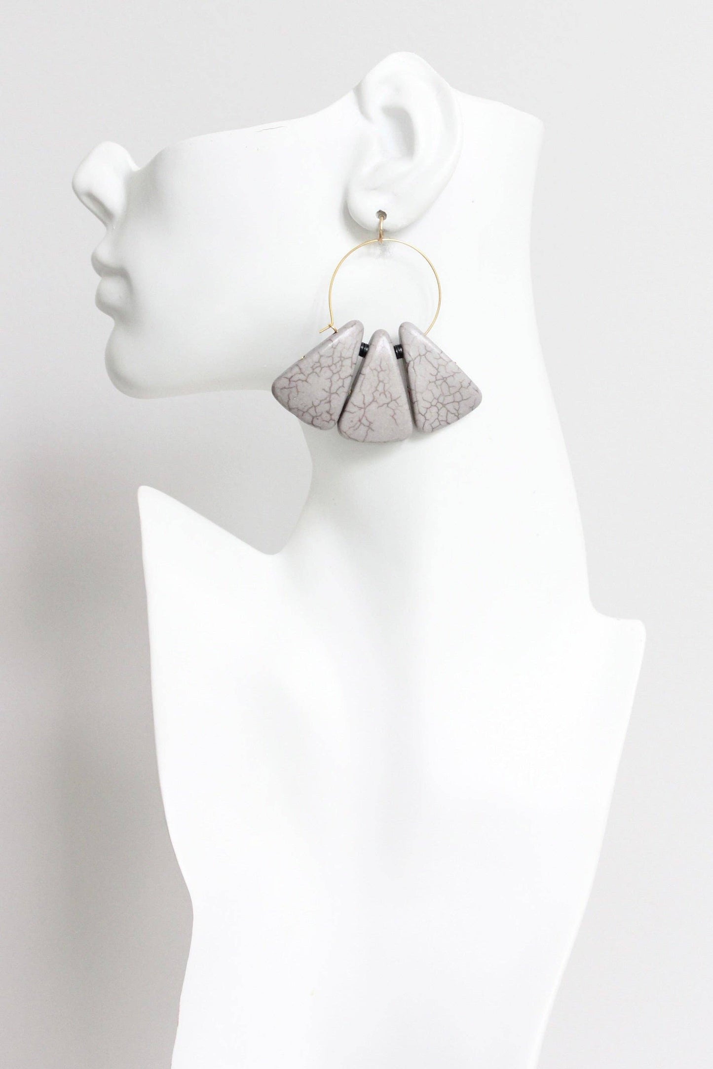 David Aubrey Jewelry - LEXE33 Gray lotus hoop earrings