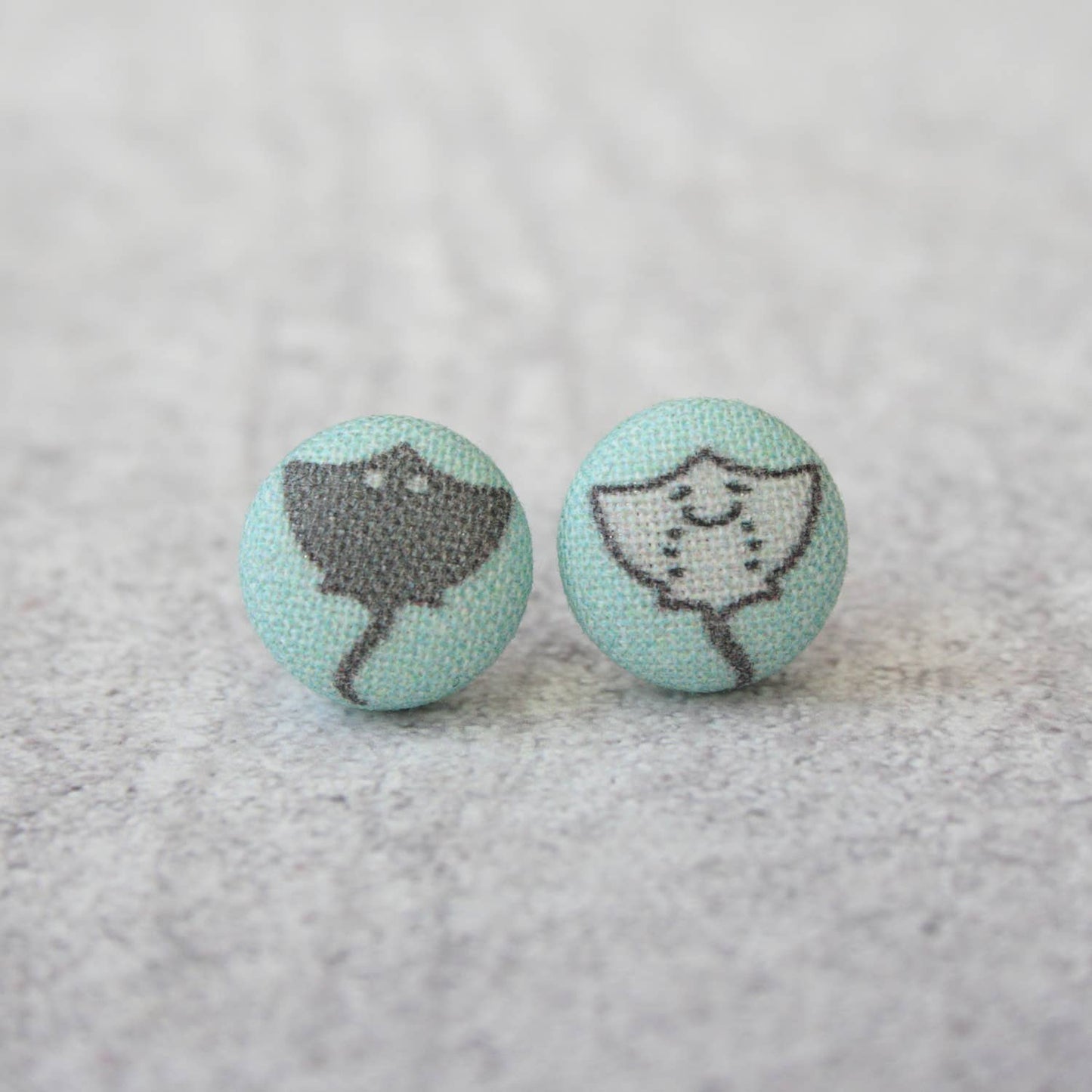 Rachel O's - Stingray Fabric Button Earrings