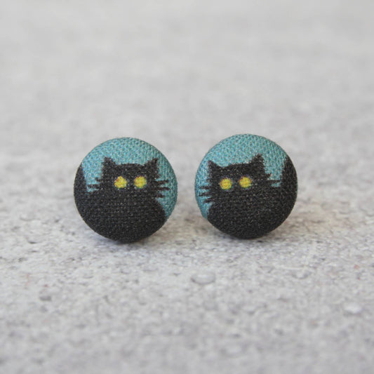 Rachel O's - Alley Cat Fabric Button Earrings