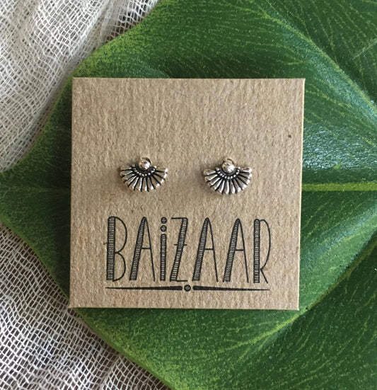 Baizaar - Sterling Silver Fan Stud Earring