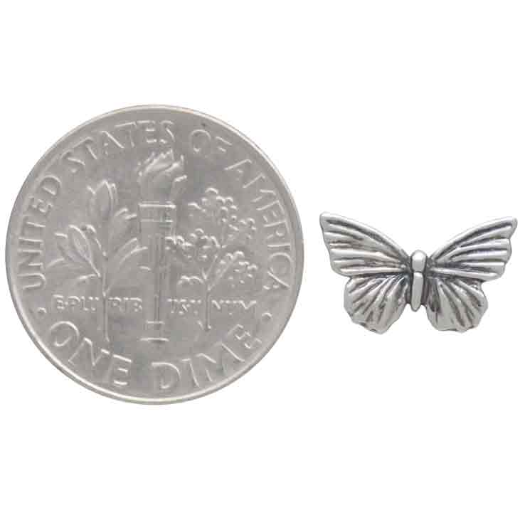 Nina Designs - Textured Butterfly Post Earrings 7x11mm