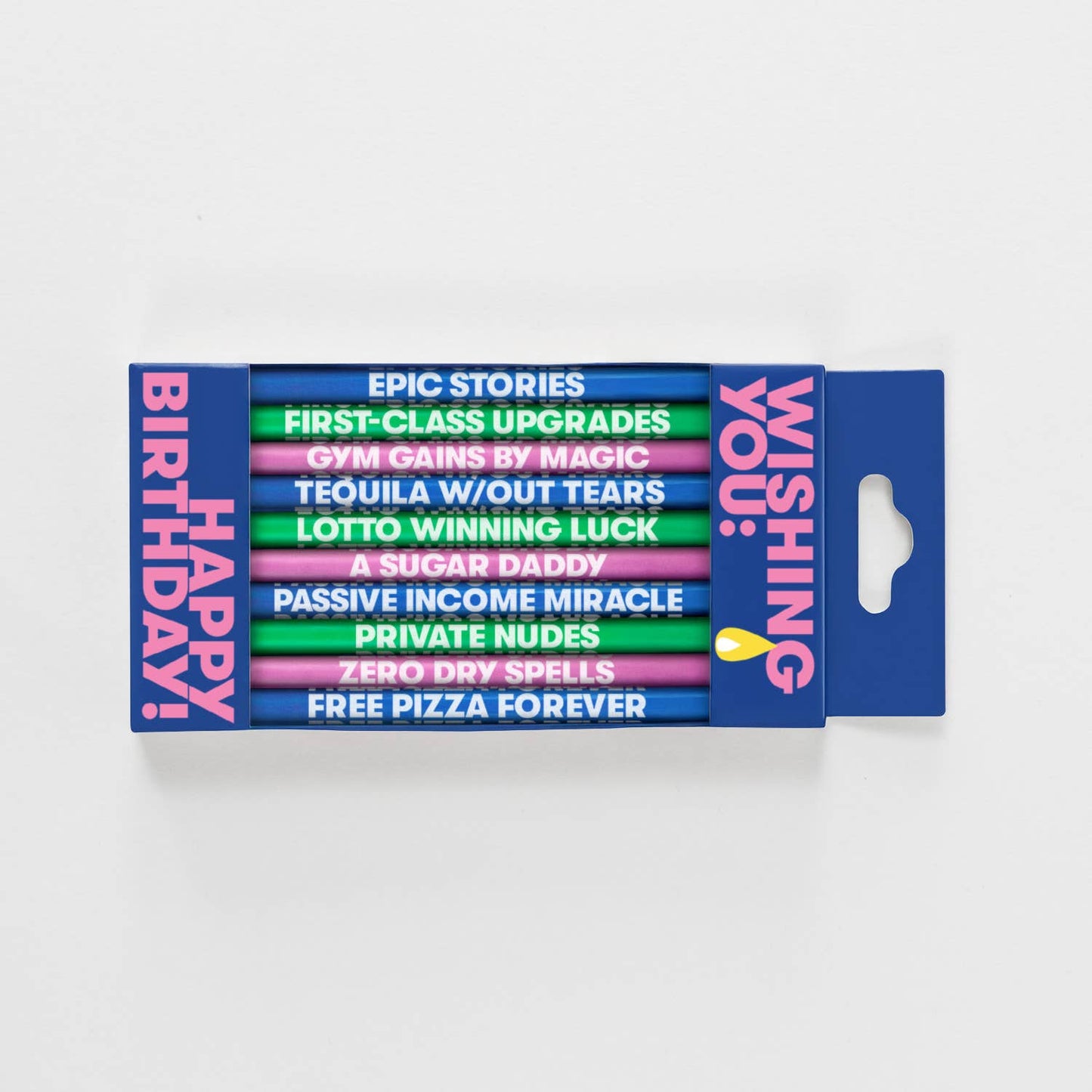 54 Celsius - Wishing You: Cheeky Edition - Long Birthday Candles, 10 Pack