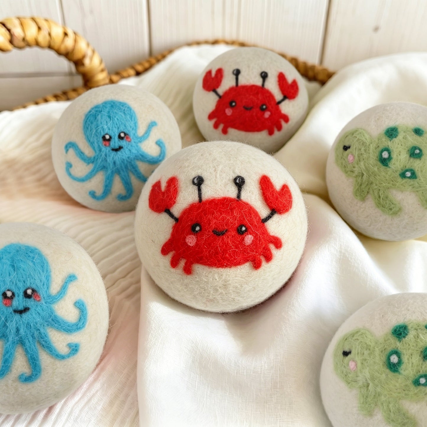 Ocean Animal Wool Dryer Balls – Set of 6