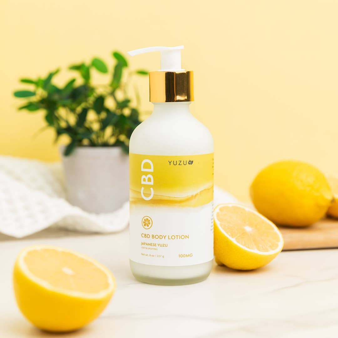 YUZU - CBD Body Lotion 100mg - 8 oz Glass Bottle with Pump