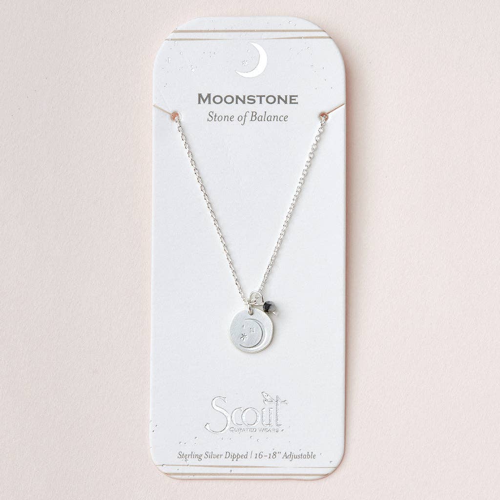 Scout Curated Wears - Stone Intention Charm Necklace - Moonstone/Silver