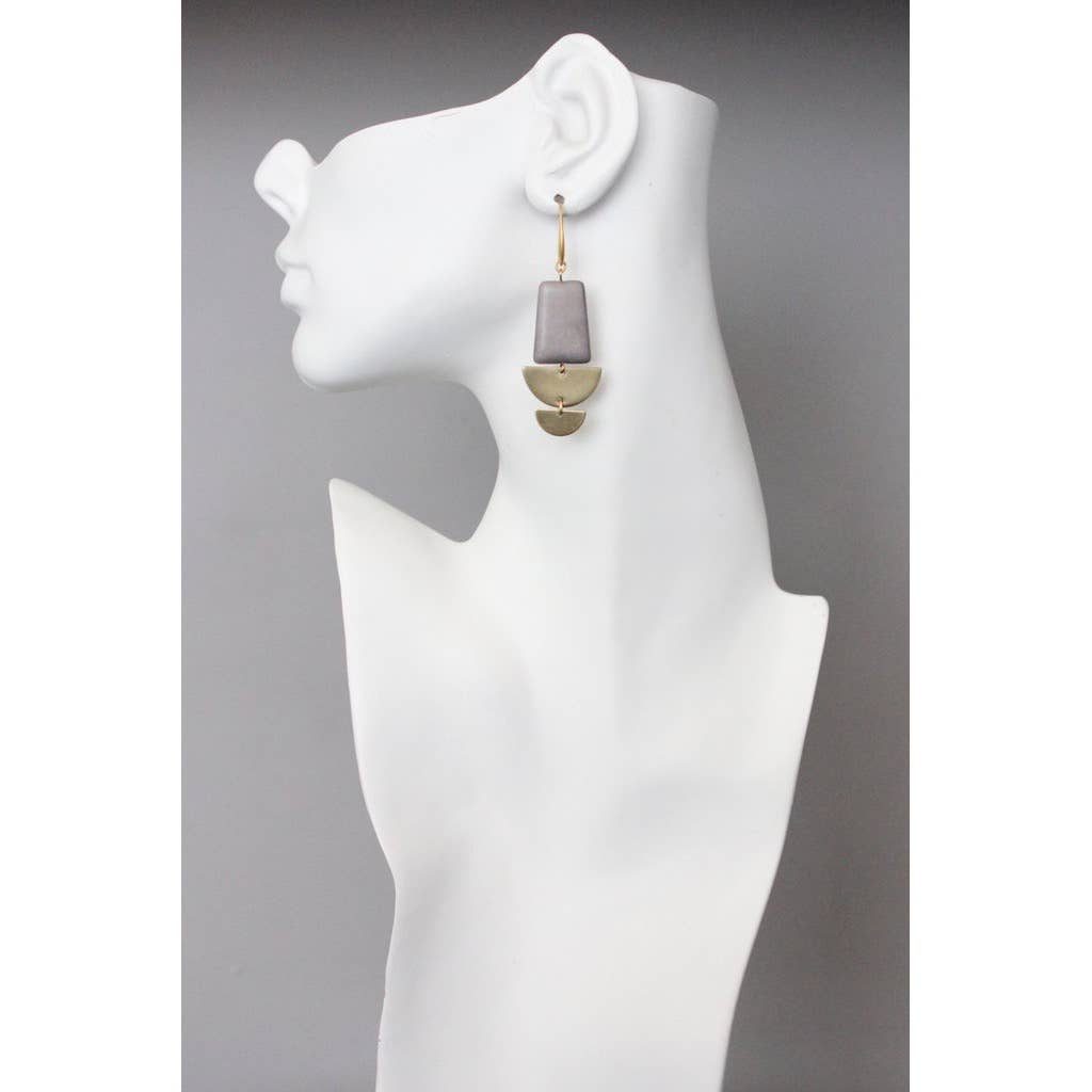 David Aubrey Jewelry - ATHE20 Magnesite and brass earrings