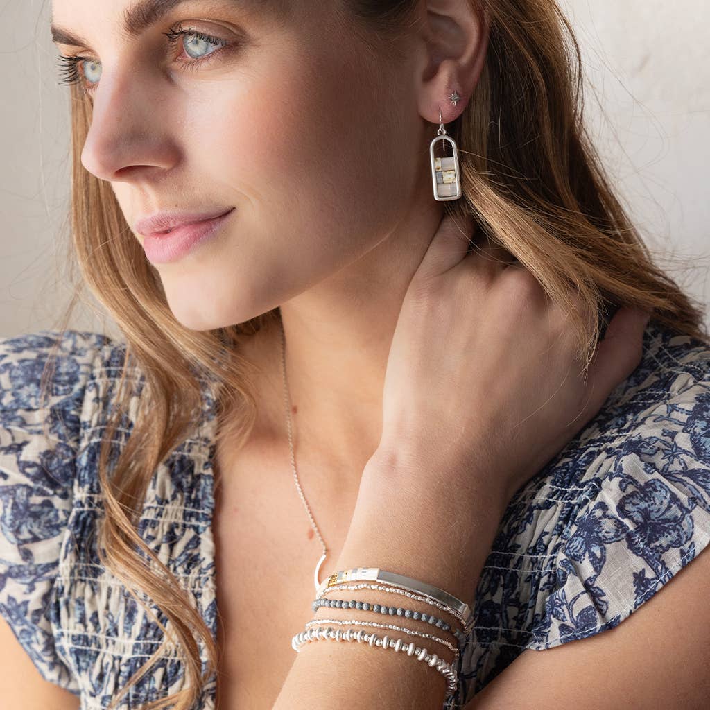 Scout Curated Wears - Good Karma Miyuki Frame Earring - Turquoise/Gold