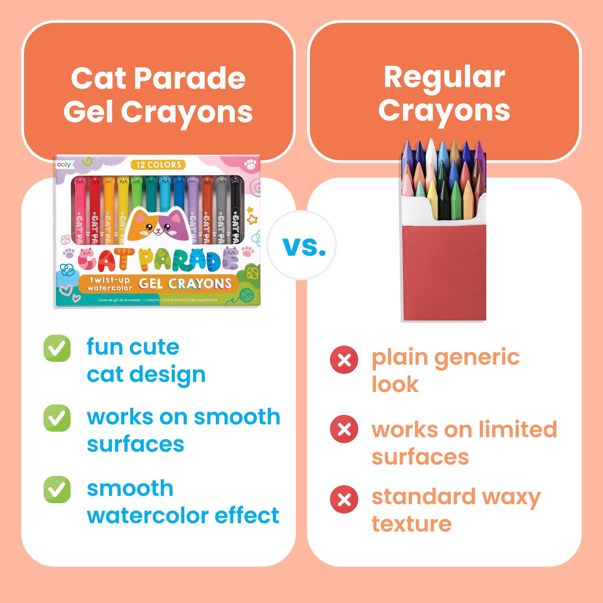 OOLY - Cat Parade Twist-Up Watercolor Gel Crayons - Set of 12