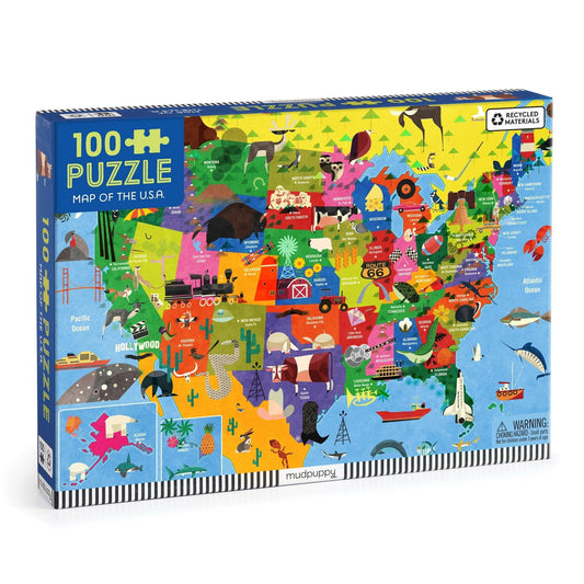 Chronicle Books - Map of the U.S.A. 100 Piece Puzzle
