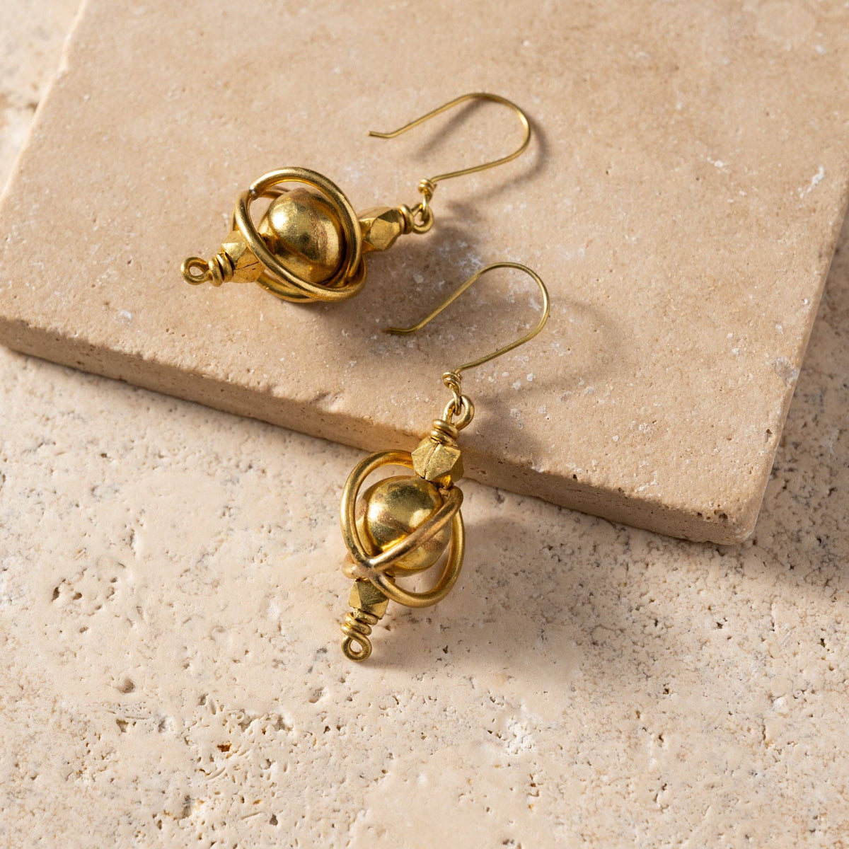 Ten Thousand Villages - Atma Brass Globe Earrings