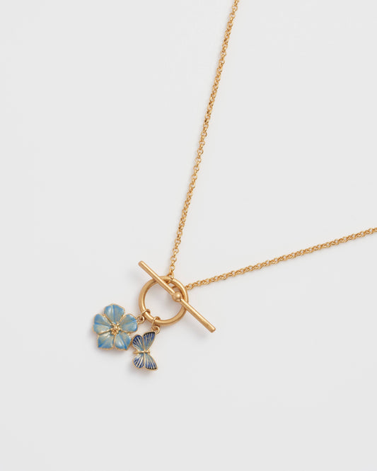 Fable England - FABLE Forget Me Not Charm Toggle Necklace