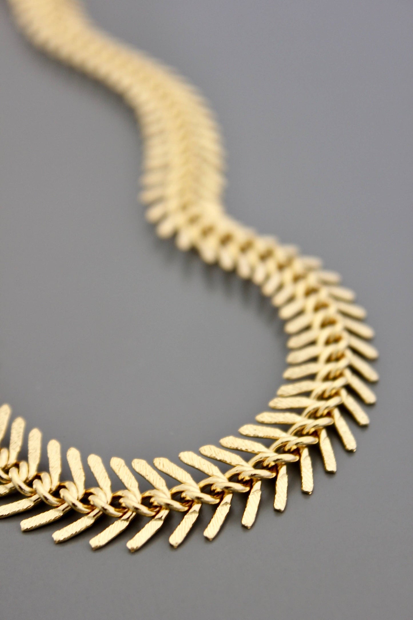 David Aubrey Jewelry - Gold Chain Fish Bone Necklace