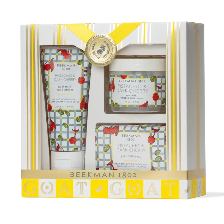 Pistachio & Dark Cherry 3-Piece Bodycare Gift Set